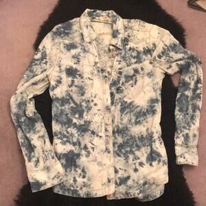 Blank NYC acid wash tie dye chambray shirt small